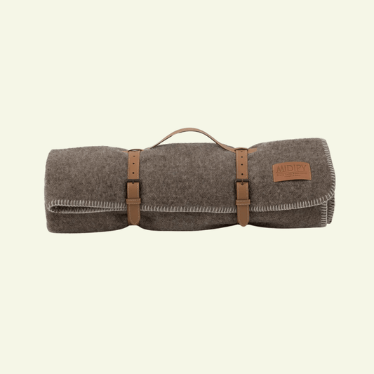 Plaid 100% Laine gris chiné Rhune - MIDIPY - La Maison MilanaiseCarminSans porte - plaid