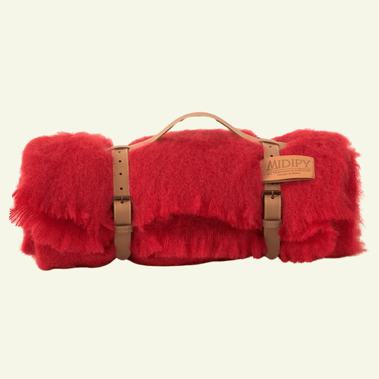 Plaid 100% Laine mohair rouge Neouvielle - MIDIPY - La Maison MilanaiseSans porte - plaid
