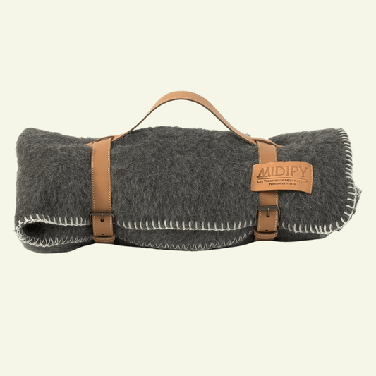Plaid Alpaga et Laine gris souris Uyuni - MIDIPY - La Maison MilanaiseSans porte - plaid