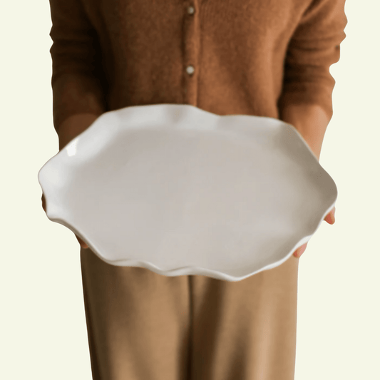 Plat en grès blanc LOTUS - MARTINAS HOME - La Maison MilanaisePlatBPWL36