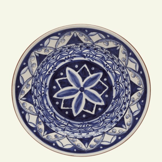 Plat floral bleu en terre cuite Alentejo Terracotta - COSTA NOVA - La Maison MilanaiseCFL0436Rond Ø43.2cm