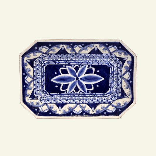 Plat floral bleu en terre cuite Alentejo Terracotta - COSTA NOVA - La Maison MilanaiseCFL0432Rectangulaire 34.3x22.9cm