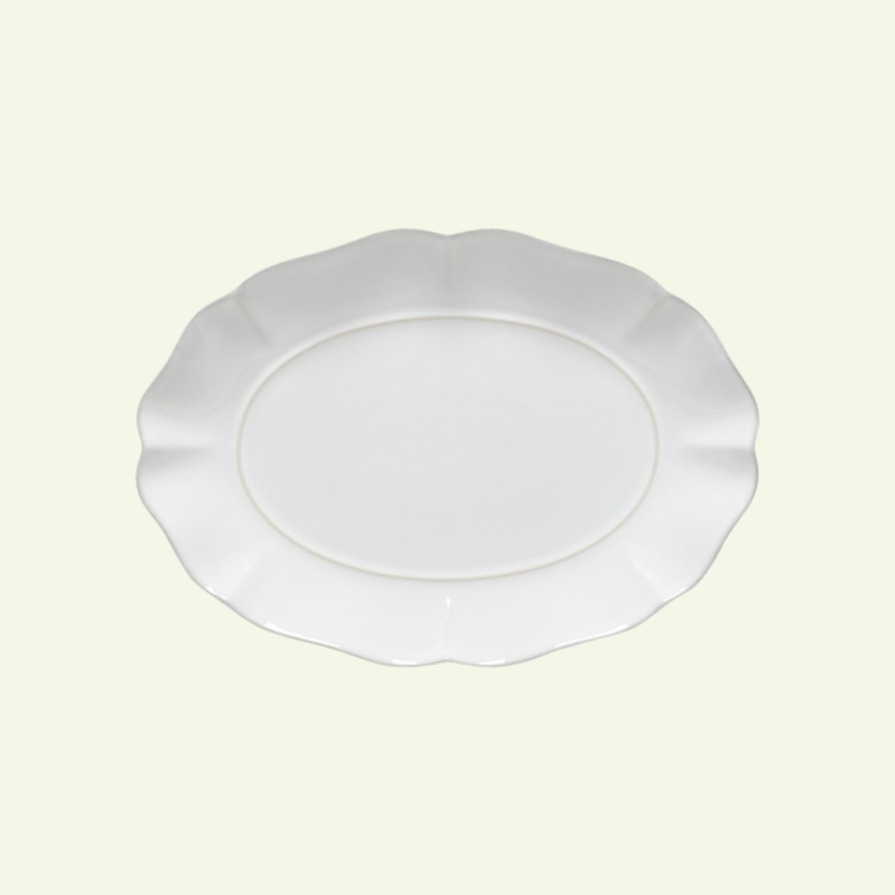 Plat ovale bord à volants en grès fin Rosa - COSTA NOVA - La Maison MilanaiseBlancMoyen 29.7x21xH3.5cm