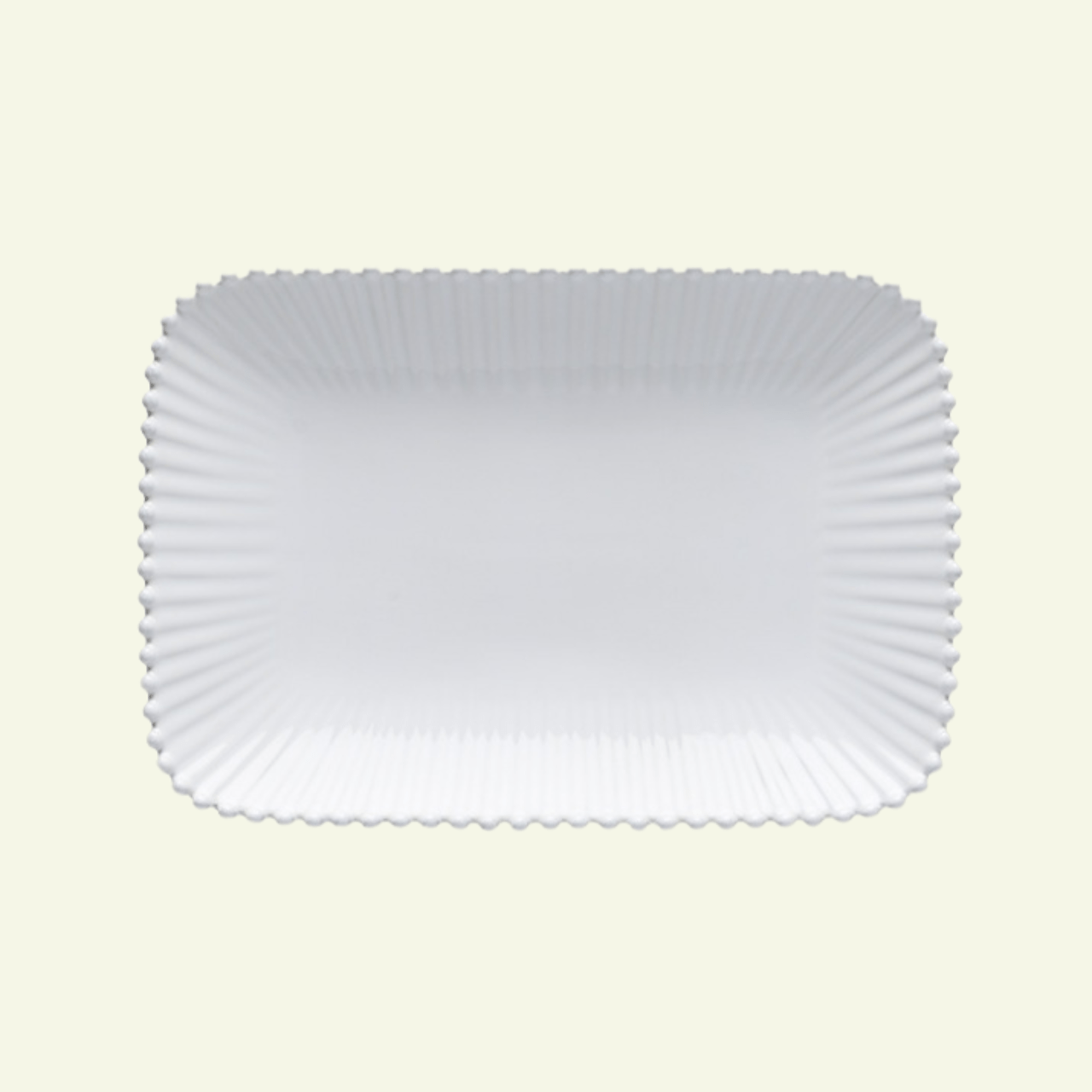 Plat rectangulaire grès fin blanc bord perlé Pearl - COSTA NOVA - La Maison MilanaisePER302Moyen 30.4x21.1xH3.8cm