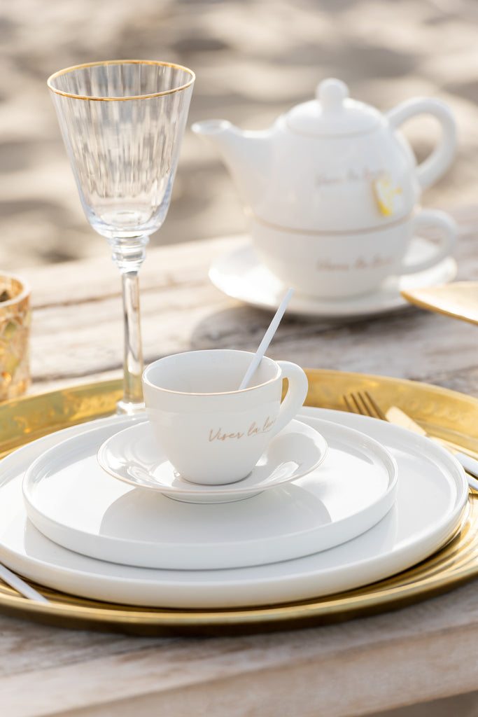 Petite assiette en porcelaine blanche J-Line