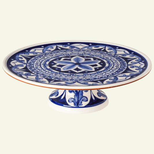 Porte gâteaux floral bleu en terre cuite Alentejo Terracotta - COSTA NOVA - La Maison MilanaiseCFL0627