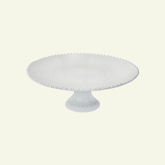 Porte gâteaux rond en grès fin blanc bord perlé Pearl - COSTA NOVA - La Maison MilanaisePEP226Petit Ø22cmxH11.7cm