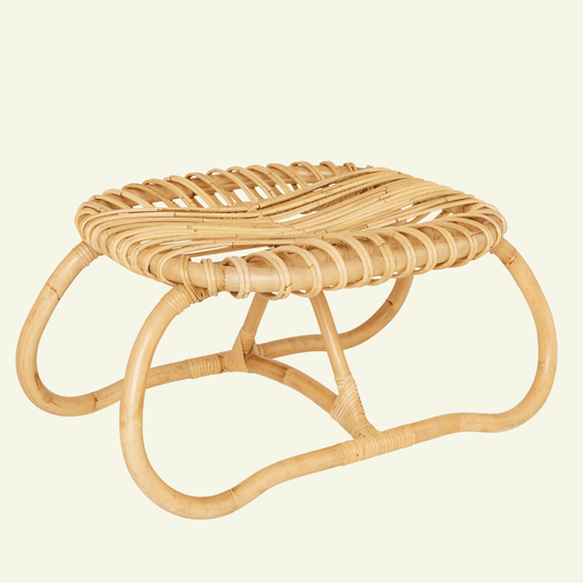 Pouf BOUCLE en rotin naturel – L’authenticité au creux du confort - KOK MAISON - La Maison Milanaise623 - 1Grand H36xL77xP45cm