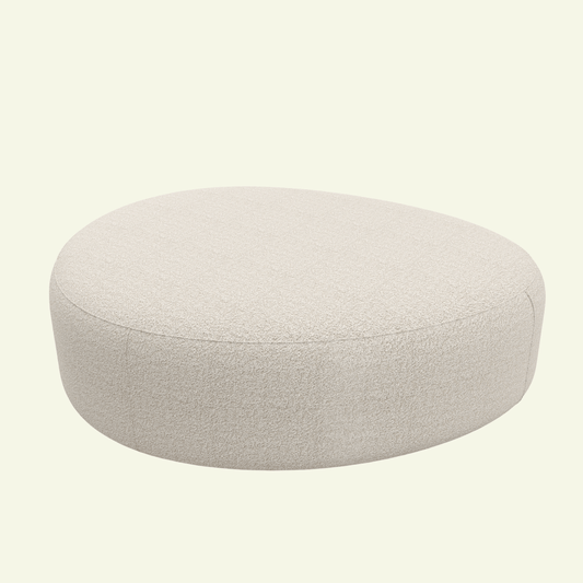 Pouf oval en tissu beige Mythos - MARIONI - La Maison MilanaiseI0332