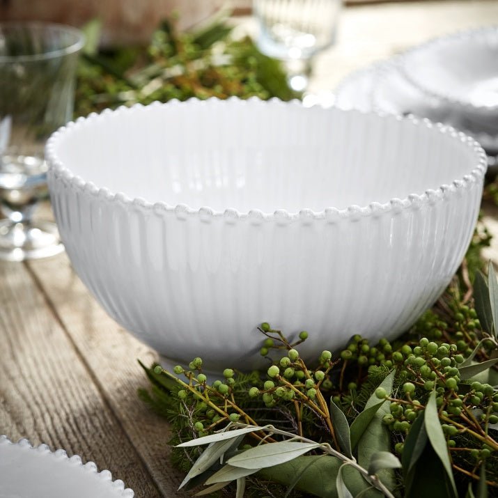 Saladier en grès fin blanc bord perlé Pearl - COSTA NOVA - La Maison MilanaisePES271