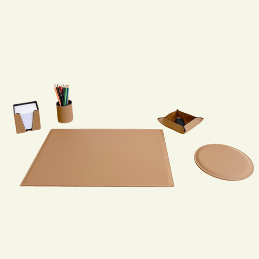 Set de bureau en cuir camel - MIDIPY - La Maison MilanaisesetbureaucamelMIDIPY