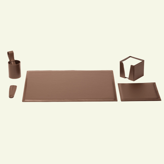 Set de bureau en cuir chocolat - MIDIPY - La Maison MilanaiseSETBUREAUCHOCOMIDIPY