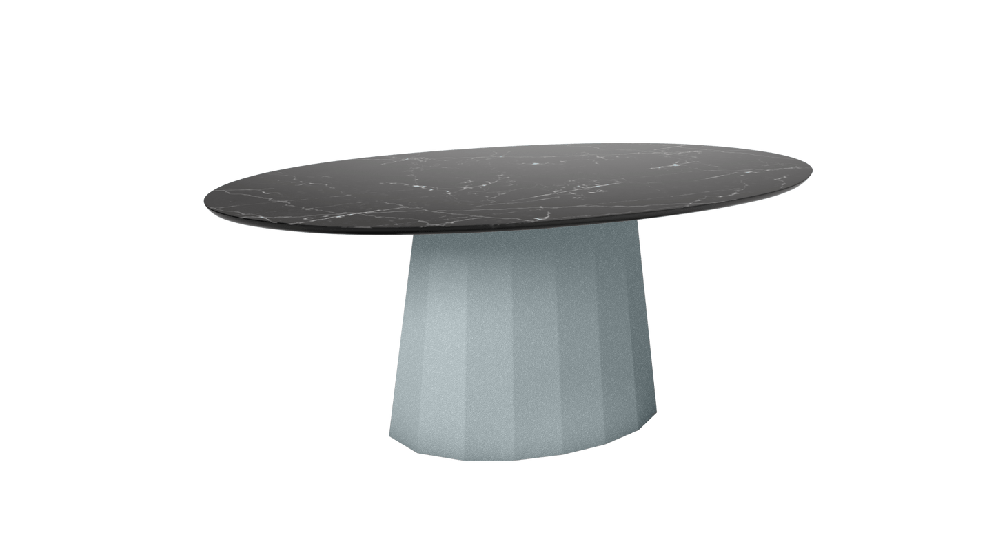 Table basse ovale en marbre avec pied conique en métal 109cm Ankara - MATIÈRE GRISE - La Maison MilanaiseNuage 002Marbre Marquina Noir