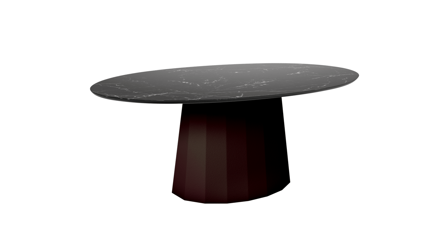 Table basse ovale en marbre avec pied conique en métal 109cm Ankara - MATIÈRE GRISE - La Maison MilanaiseViolet de Mars 171Marbre Marquina Noir
