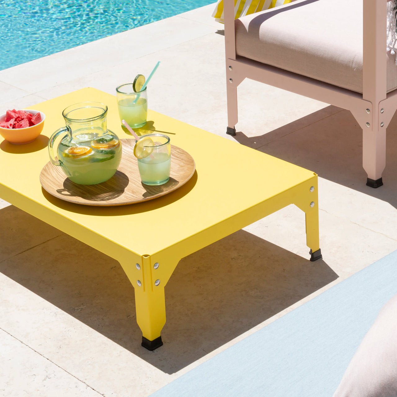 Table basse rectangulaire 121x79 cmDesign modulable en acier galvanisé Hegoa - MATIERE GRISE - La Maison MilanaiseTABLEBASSEHEGOA121KK1Champagne 23135cm