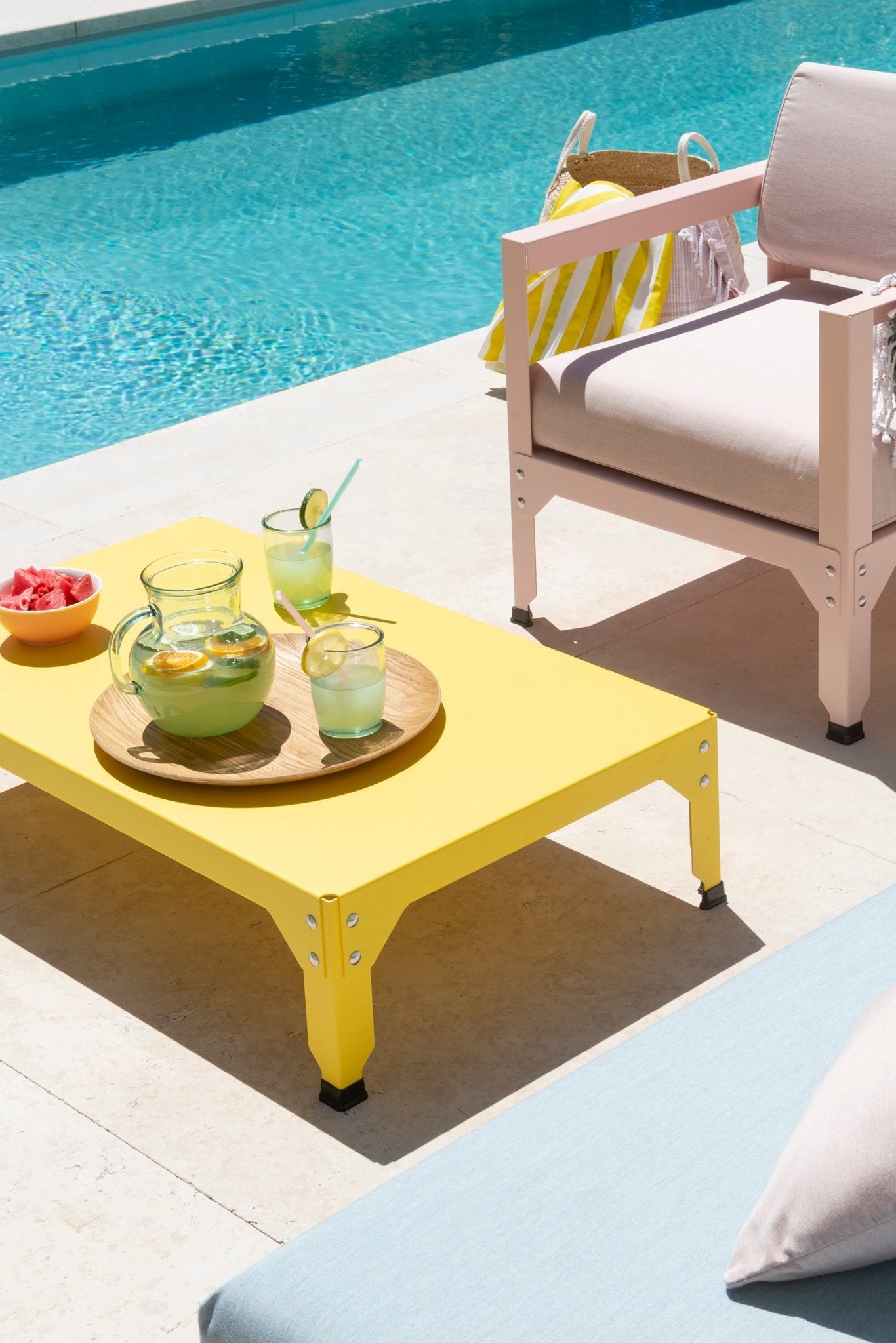 Table basse rectangulaire 180x100cm Design modulable en acier galvanisé Hegoa - MATIERE GRISE - La Maison MilanaiseTABLEBASSEHEGOA71jChampagne 23145cm