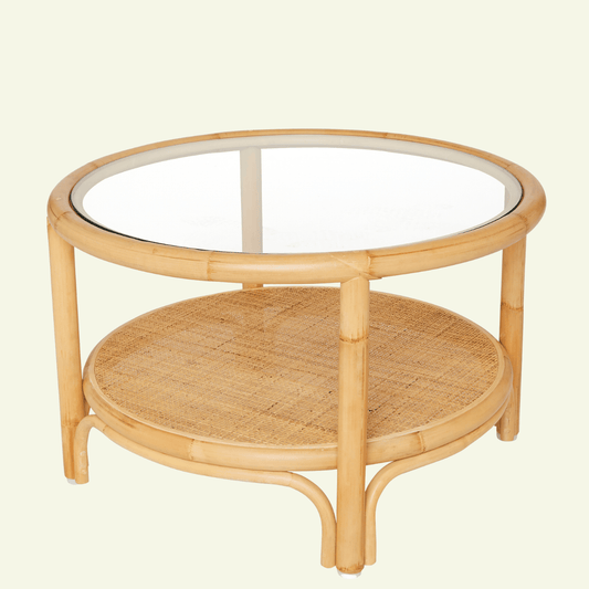 Table basse RIVIERA – Le charme du rotin au naturel - La Maison Milanaise457Ø66cmxH42cm