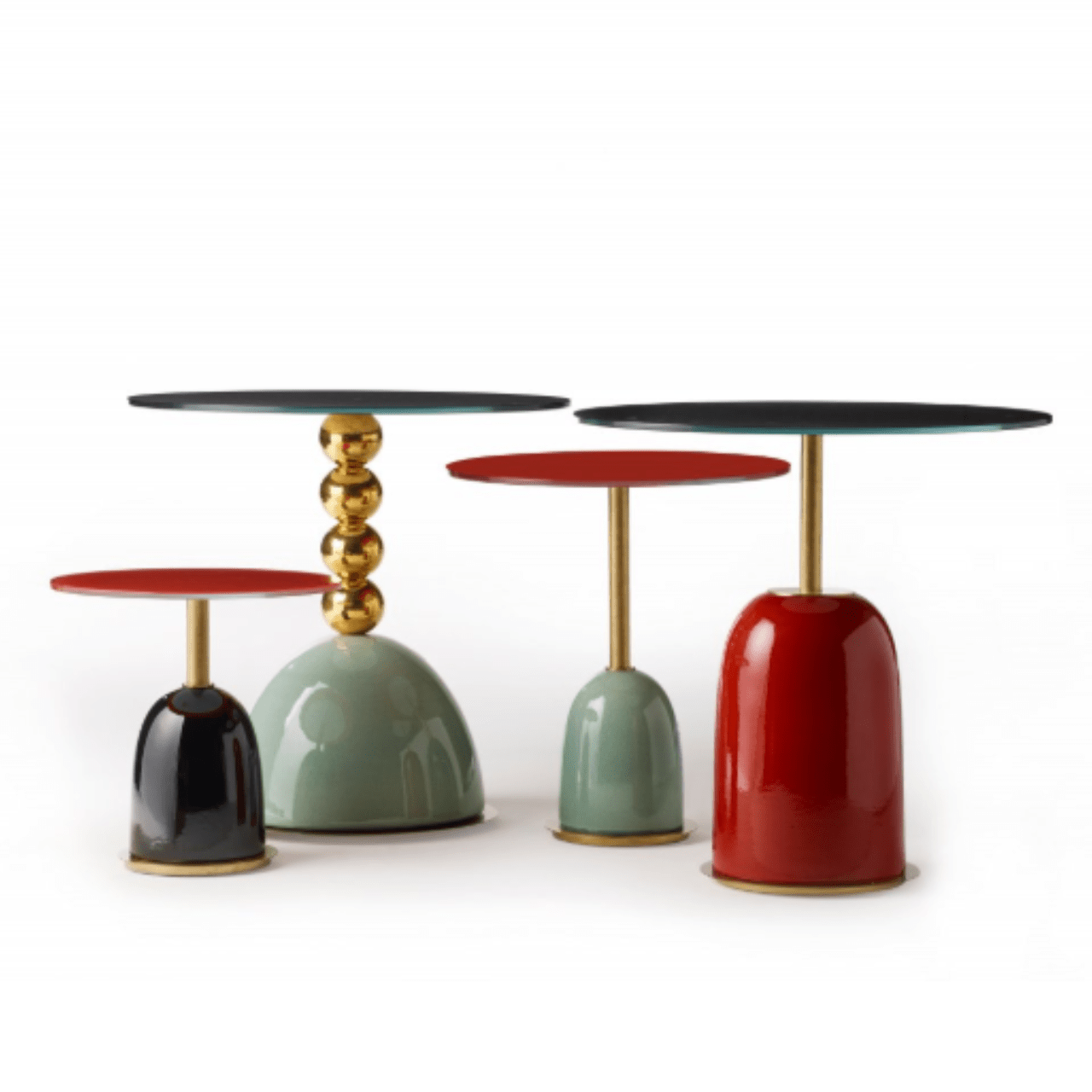 Table basse ronde en verre et céramique Pins - MARIONI - La Maison Milanaise02926