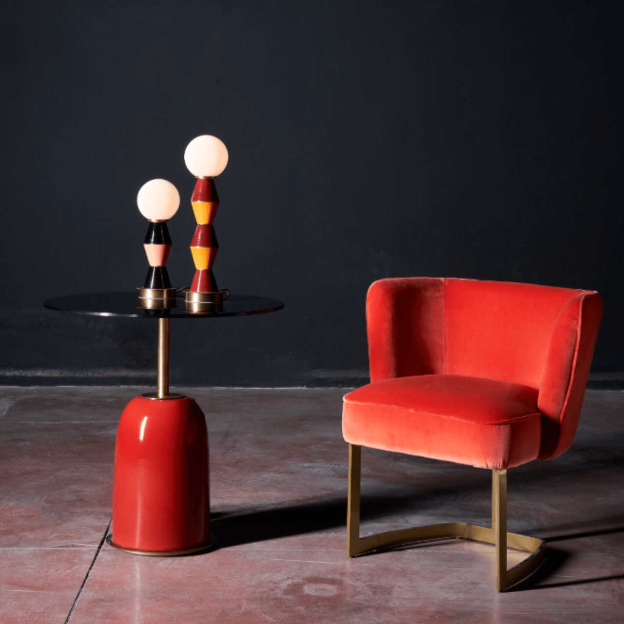 Table basse ronde en verre et céramique Pins - MARIONI - La Maison Milanaise02927