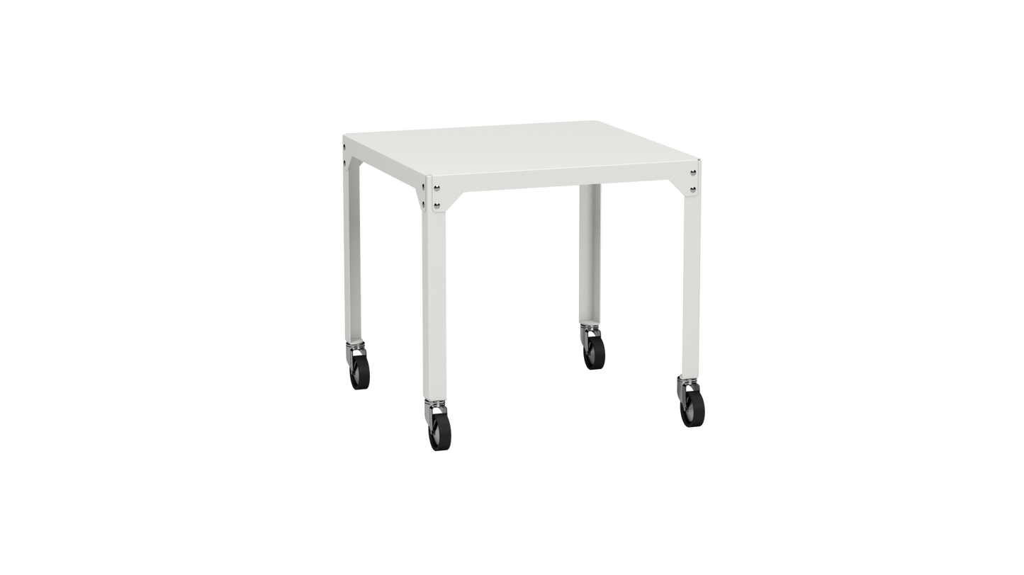 Table carrée en acier galvanisé 79cm Hegoa - MATIERE GRISE - La Maison MilanaiseTABLECARRE79HEGOABlanc 001Avec roulettes