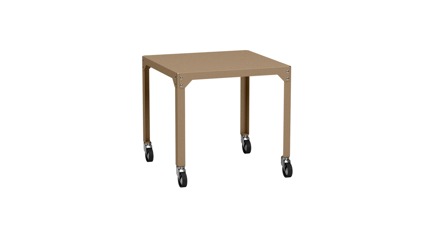 Table carrée en acier galvanisé 79cm Hegoa - MATIERE GRISE - La Maison MilanaiseTABLECARRE79HEGOASable 018Avec roulettes