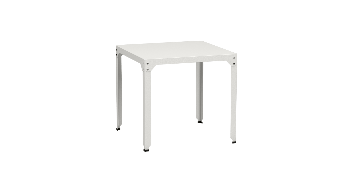 Table carrée en acier galvanisé 79cm Hegoa - MATIERE GRISE - La Maison MilanaiseTABLECARRE79HEGOABlanc 001Sans roulettes