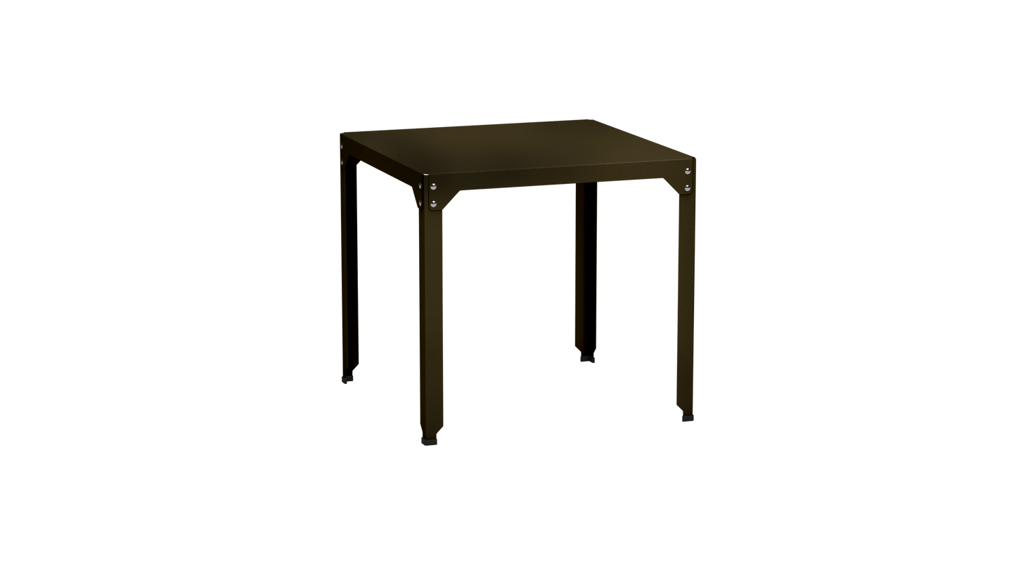 Table carrée en acier galvanisé 79cm Hegoa - MATIERE GRISE - La Maison MilanaiseTABLECARRE79HEGOABrut Vernis fumé 241Sans roulettes