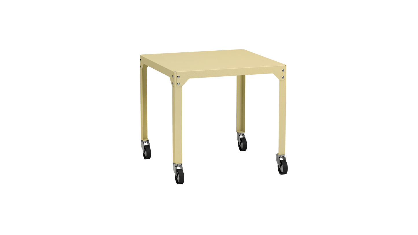 Table carrée en acier galvanisé 79cm Hegoa - MATIERE GRISE - La Maison MilanaiseTABLECARRE79HEGOAChampagne 231Avec roulettes