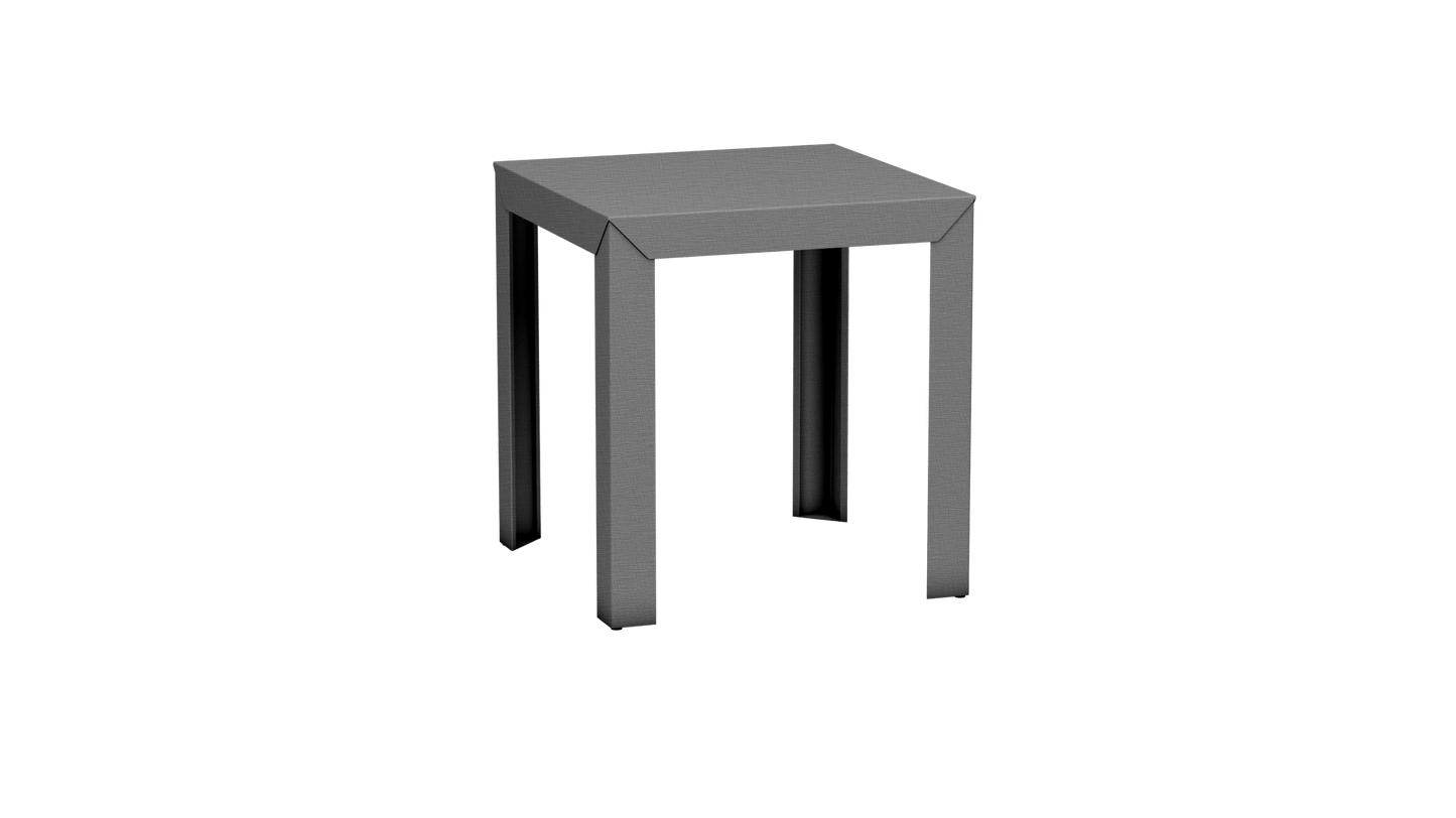 Table carrée en aluminium 70cm Zef - MATIERE GRISE - La Maison MilanaiseBrut Vernis Brillant 020Droits