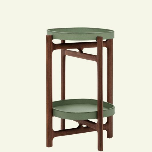 Table d'appoint bois et cuir Chelsea - PINETTI - La Maison Milanaise44x44xH64cmBlanc