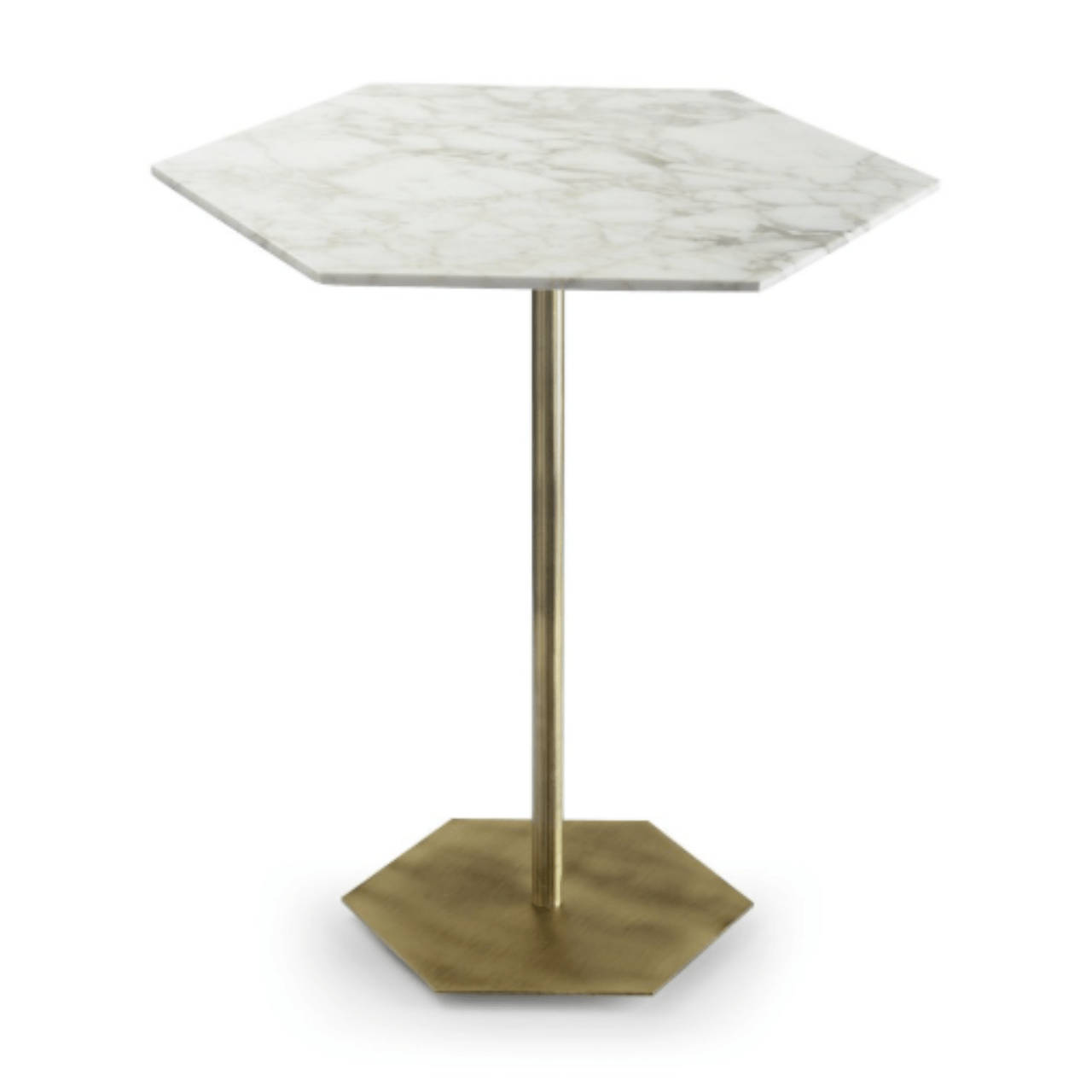 Table d'appoint hexagonale en marbre et laiton Ted - MARIONI - La Maison Milanaise02831AMTSICBlanc