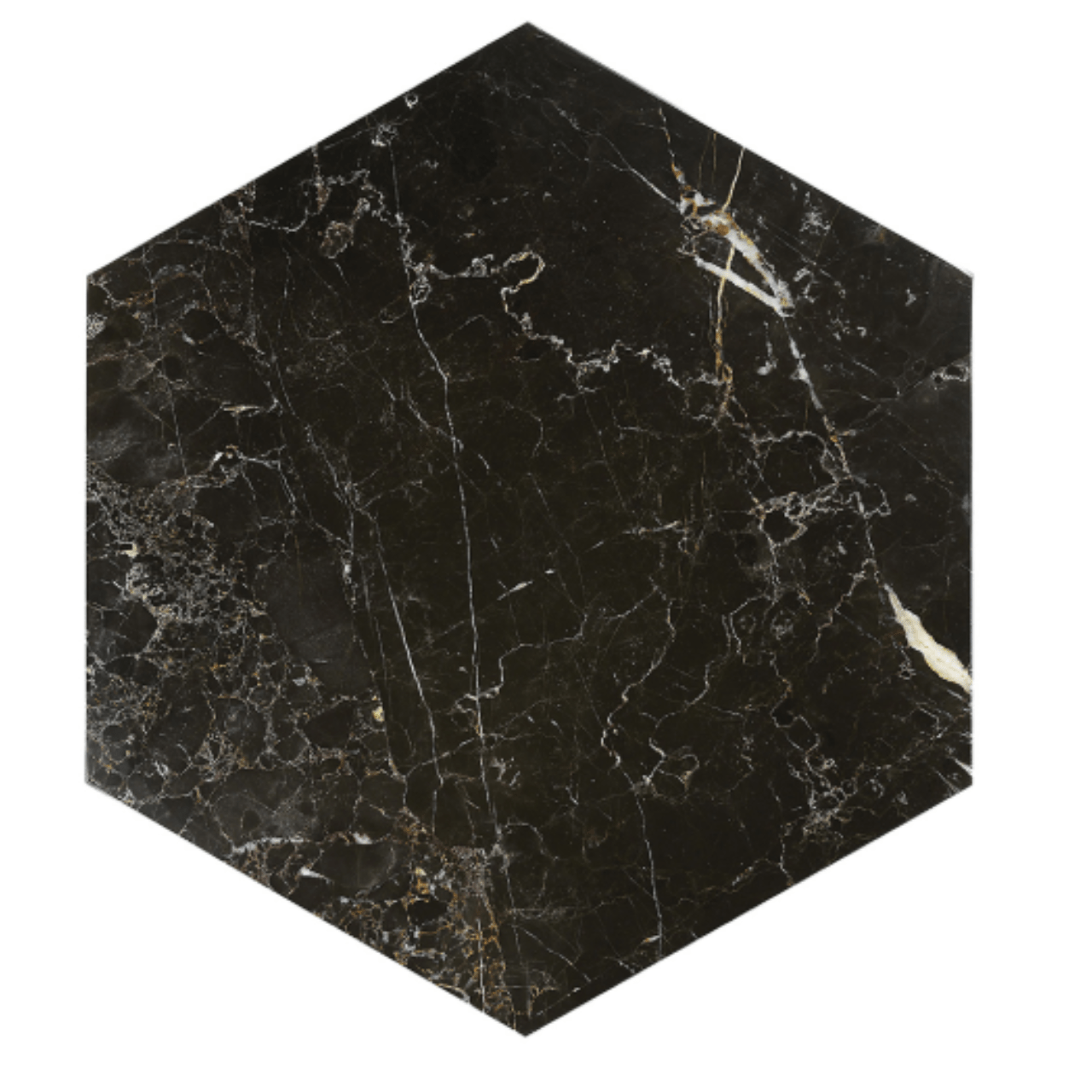 Table d'appoint hexagonale en marbre et laiton Ted - MARIONI - La Maison Milanaise02831AMTSINNoir