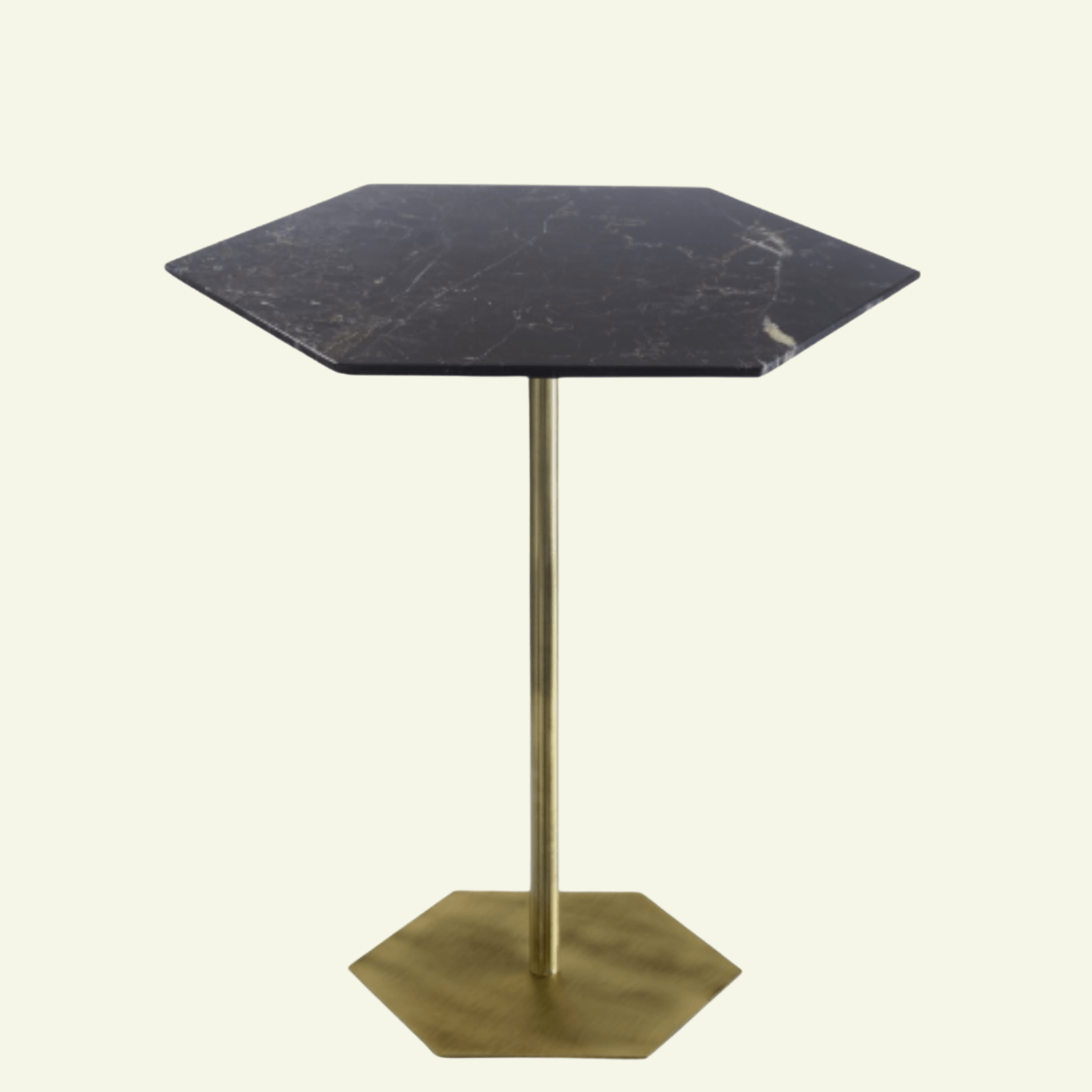 Table d'appoint hexagonale en marbre et laiton Ted - MARIONI - La Maison Milanaise02831AMTSICBlanc