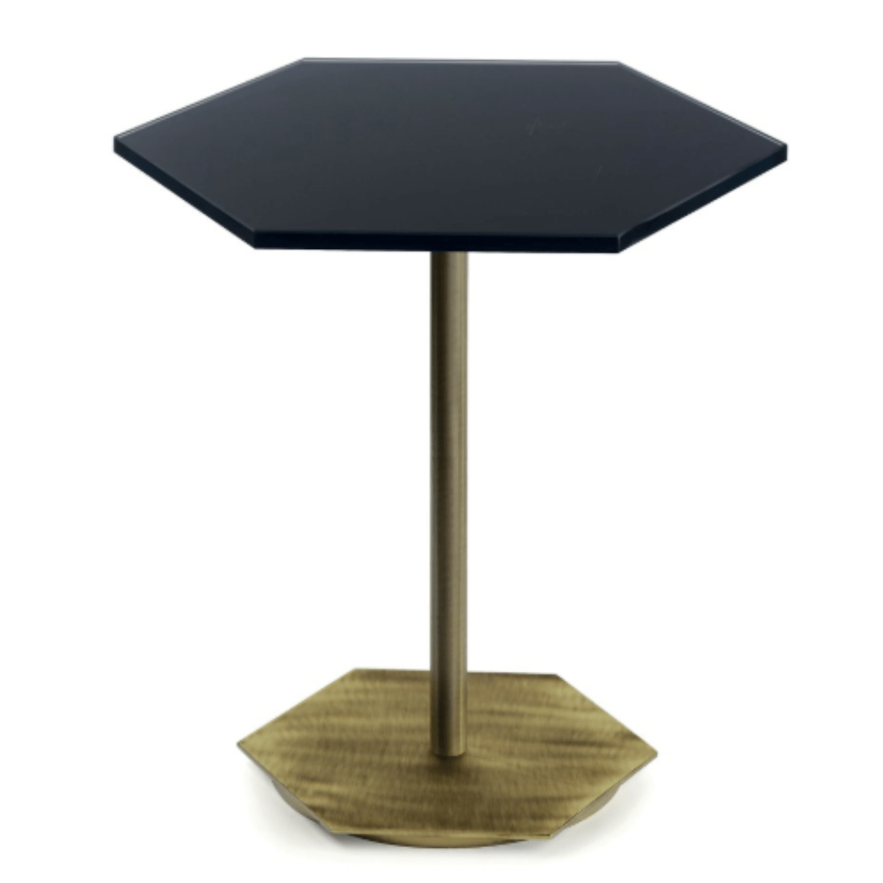 Table d'appoint hexagonale en verre et laiton Ted - MARIONI - La Maison Milanaise02831ACTSVW - 1Blanc