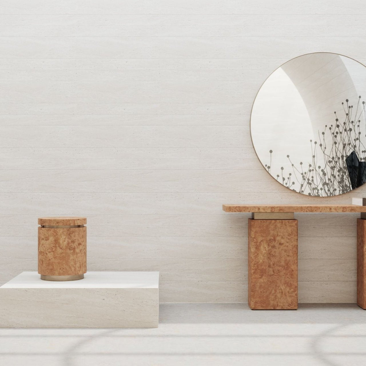 Table d’appoint LOUIS – Bois précieux & structure bronze nuage - ULTRA MOBILI - La Maison MilanaiseTRCL