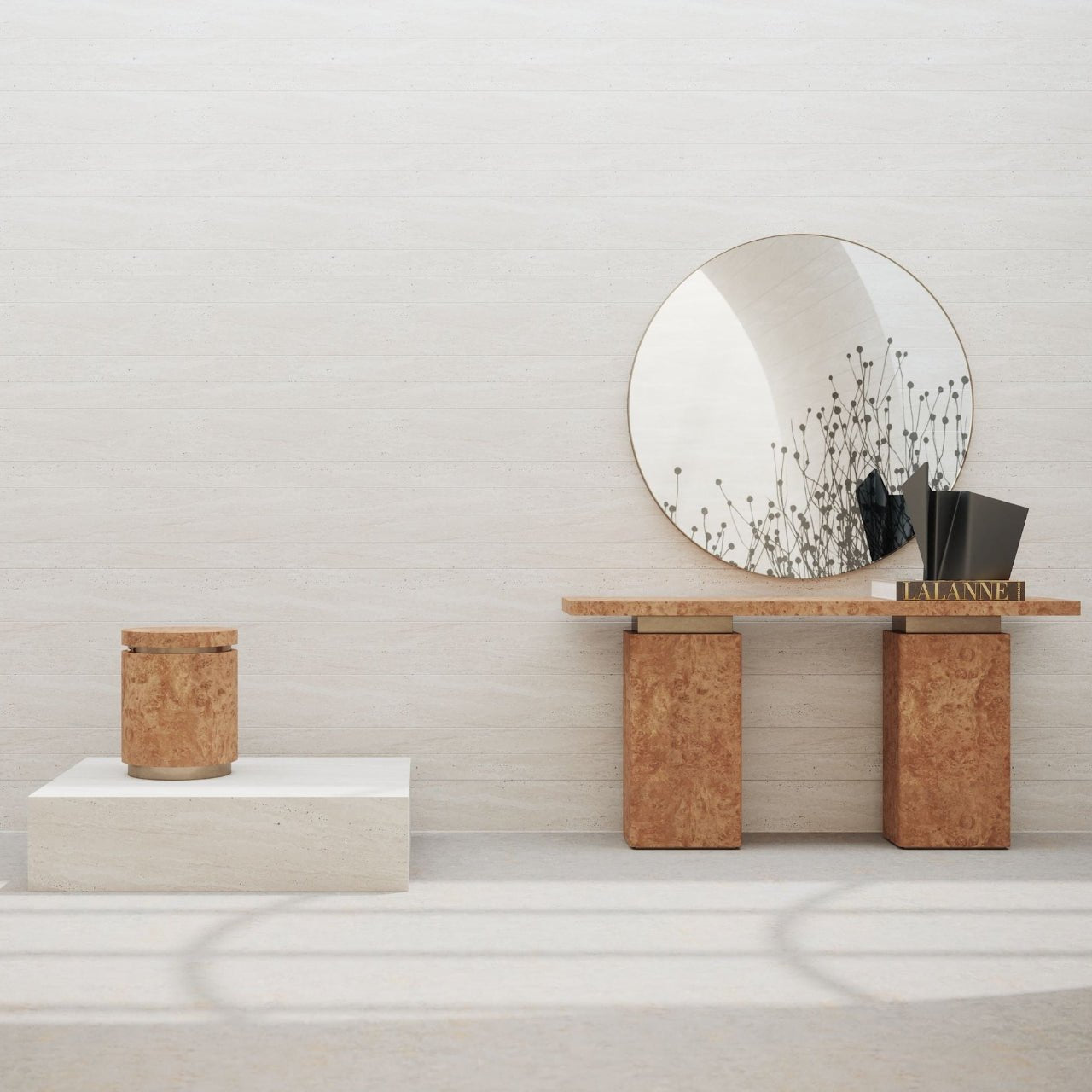 Table d’appoint LOUIS – Bois précieux & structure bronze nuage - ULTRA MOBILI - La Maison MilanaiseTRCL