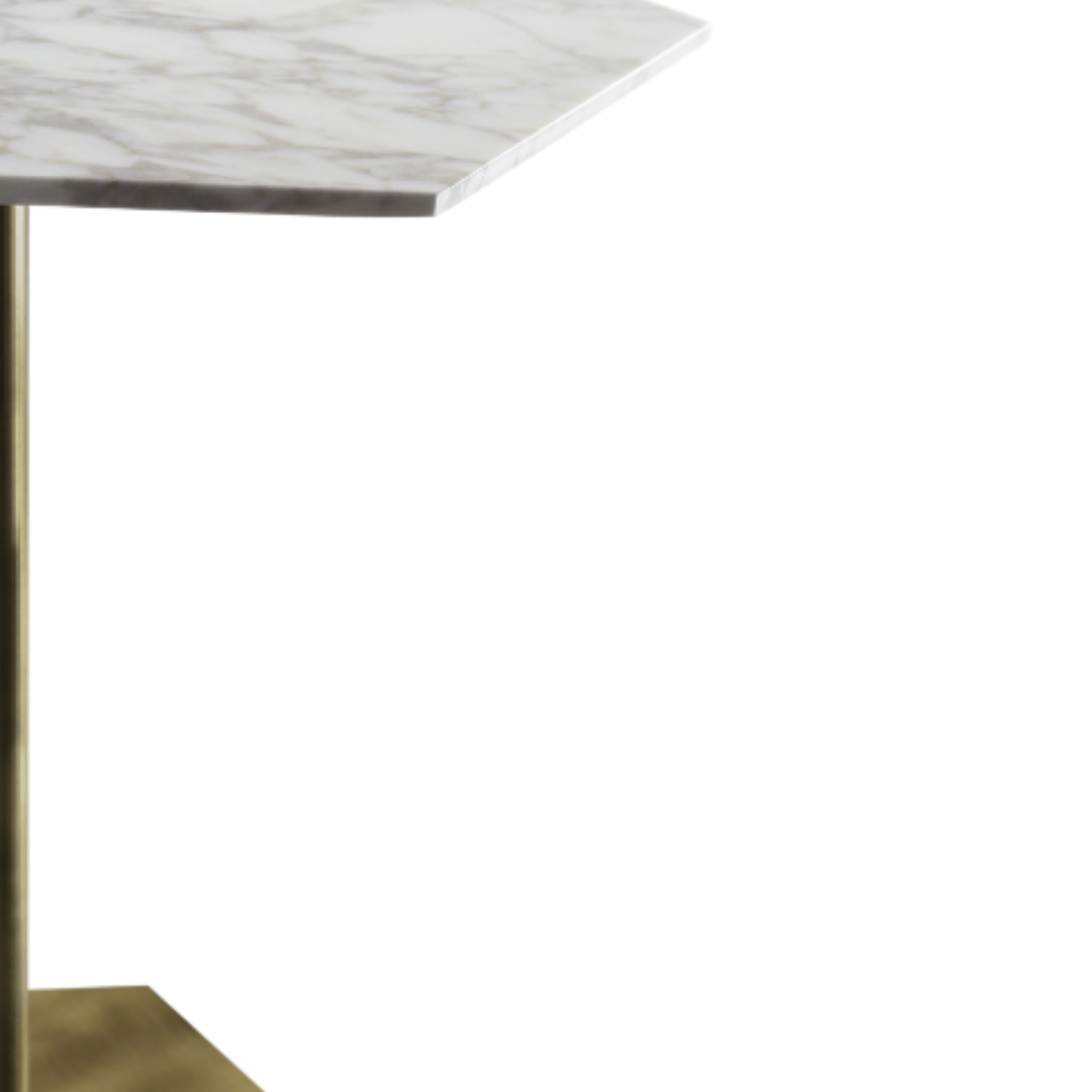 Table hexagonale en marbre et laiton Ted - MARIONI - La Maison Milanaise02832MTSICBlanc