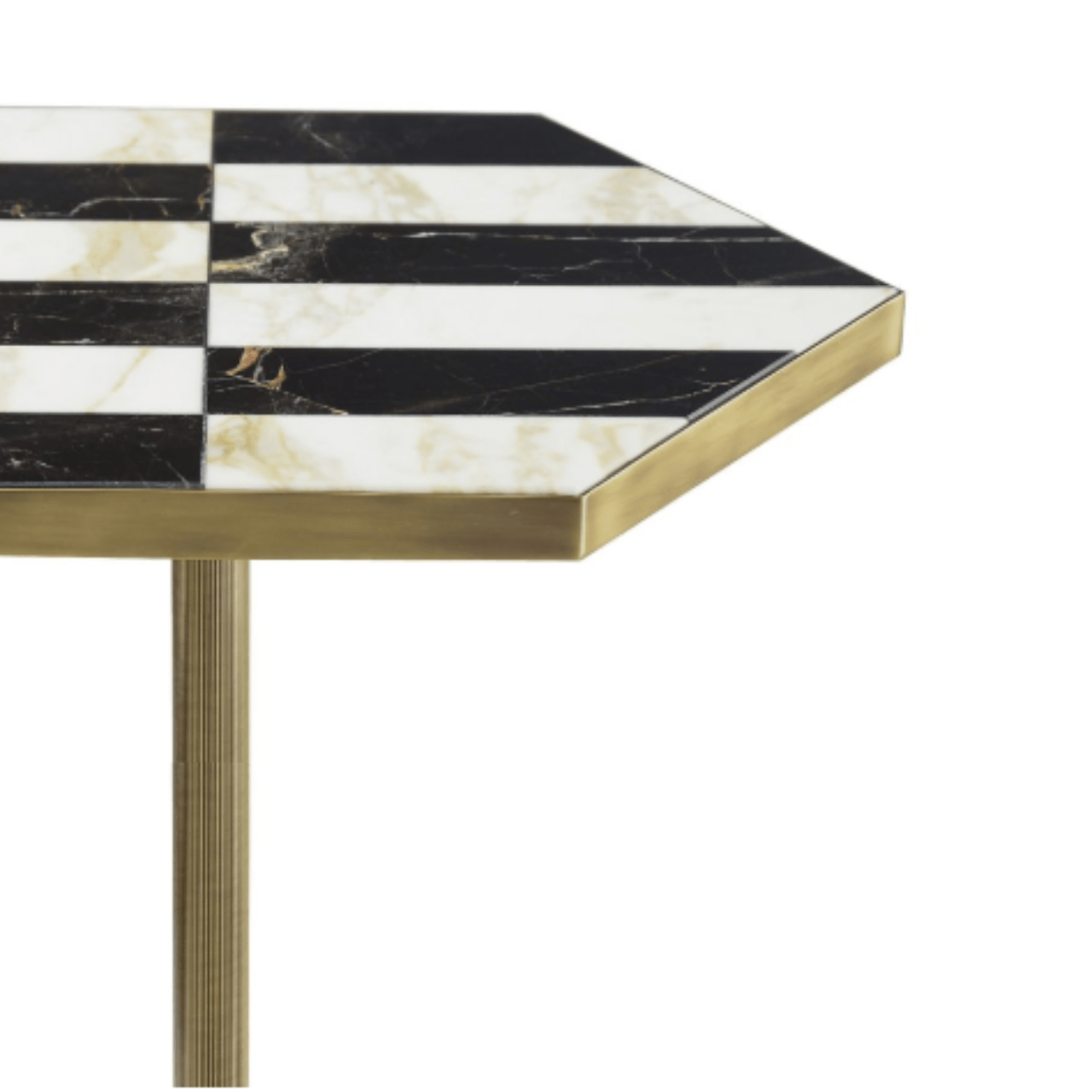 Table hexagonale en marbre noir et blanc Ted - MARIONI - La Maison Milanaise02832MI