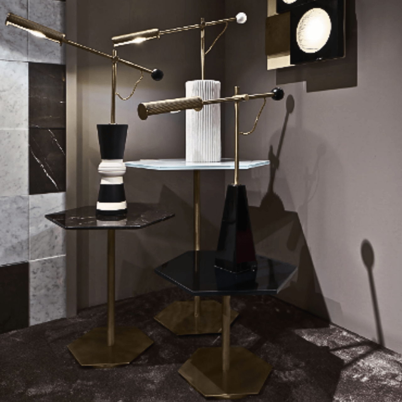 Table hexagonale noire en laiton Ted - MARIONI - La Maison Milanaise02832ctsvn - 1Noir