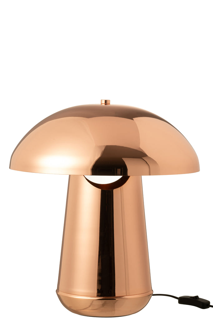 Lampe de table en forme de champignon en métal cuivré