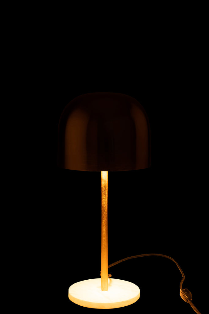 Lampe de table en métal et marbre doré