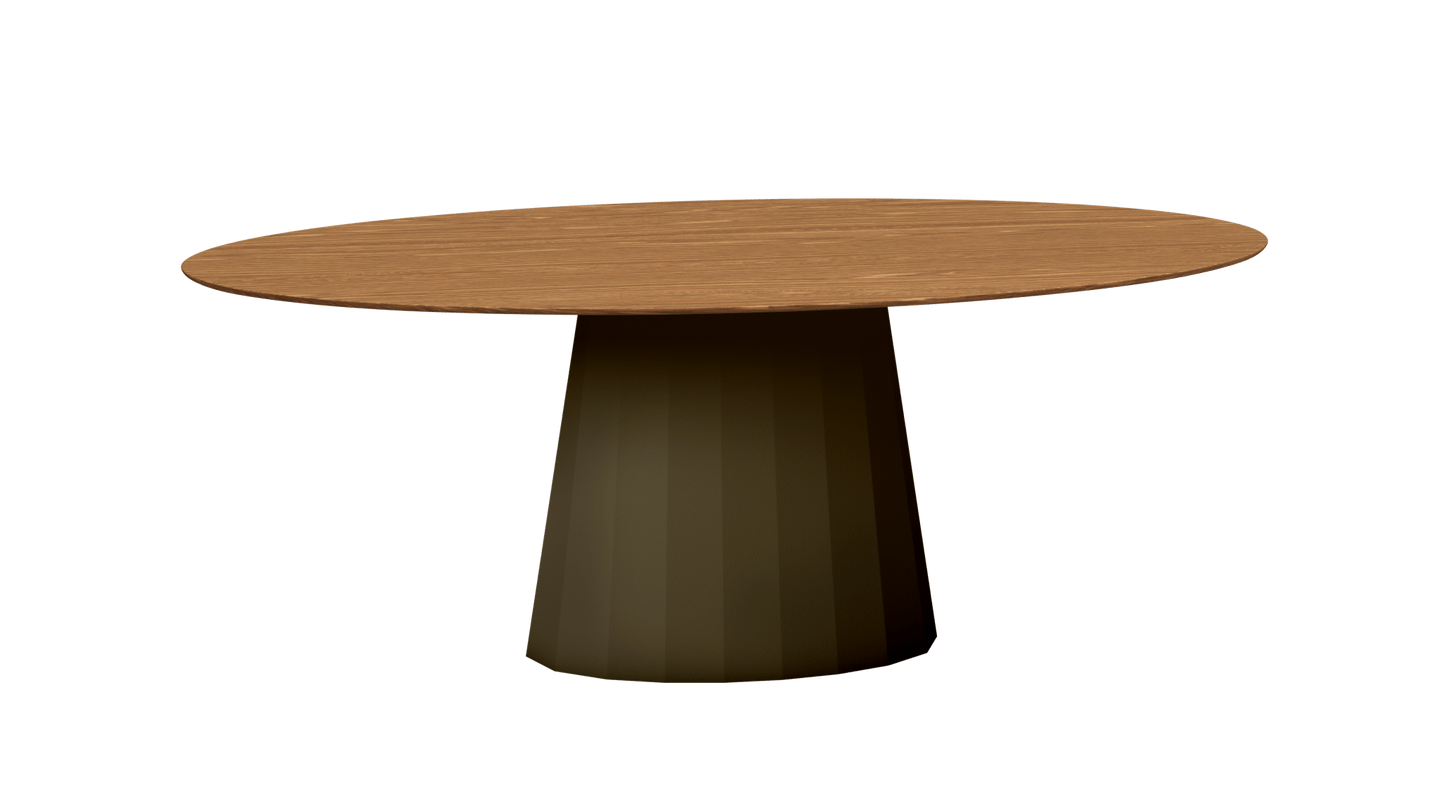 Table ovale en bois et pied conique en métal Ankara - MATIERE GRISE - La Maison MilanaiseANKARABOISOVALE73Brut Vernis fumé 241200cmx100cmxH75.6cm