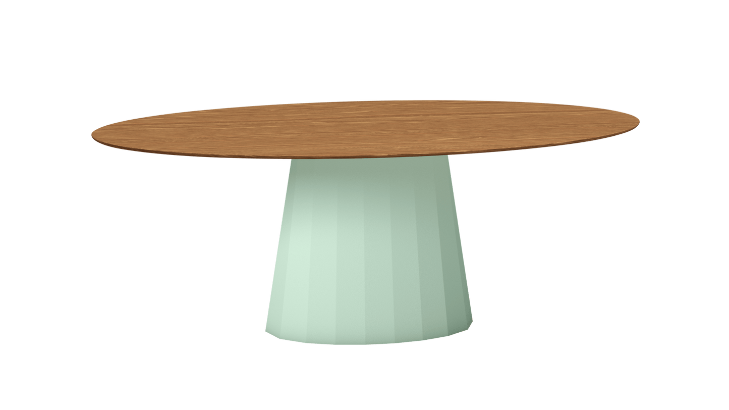 Table ovale en bois et pied conique en métal Ankara - MATIERE GRISE - La Maison MilanaiseANKARASBOISOVALE51Vert d'eau 120200cmx100cmxH75.6cm