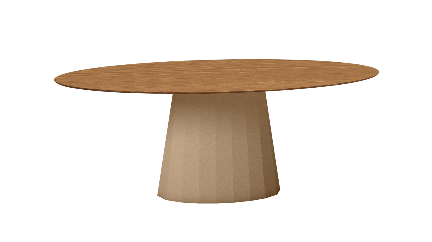 Table ovale en bois et pied conique en métal Ankara - MATIERE GRISE - La Maison MilanaiseANKARABOISOVALE21Sable 018200cmx100cmxH75.6cm