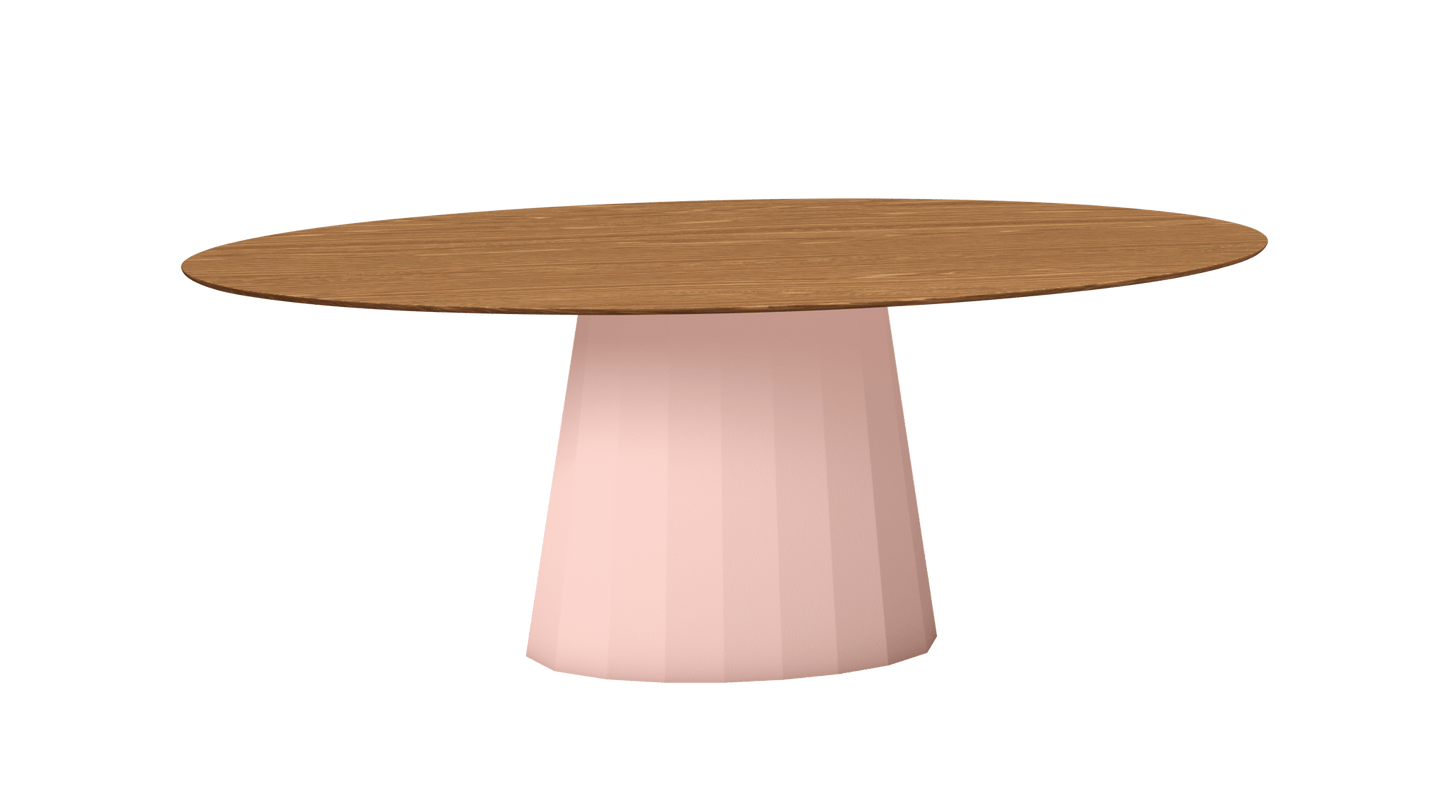 Table ovale en bois et pied conique en métal Ankara - MATIERE GRISE - La Maison MilanaiseANKARABOISOVALE27Baby pink 162200cmx100cmxH75.6cm