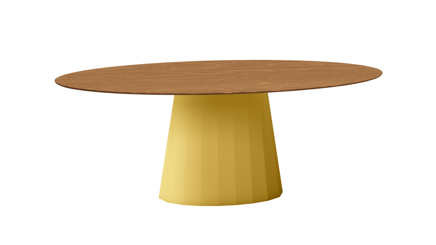 Table ovale en bois et pied conique en métal Ankara - MATIERE GRISE - La Maison MilanaiseANKARABOISOVALE67Laiton 230200cmx100cmxH75.6cm