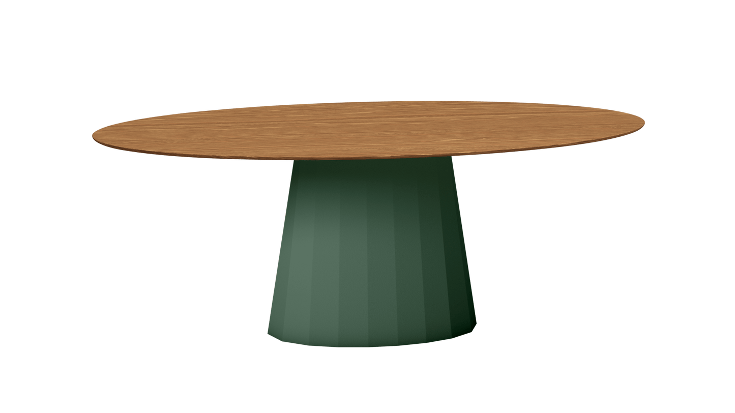 Table ovale en bois et pied conique en métal Ankara - MATIERE GRISE - La Maison MilanaiseANKARABOISOVALE17Olive 121200cmx100cmxH75.6cm