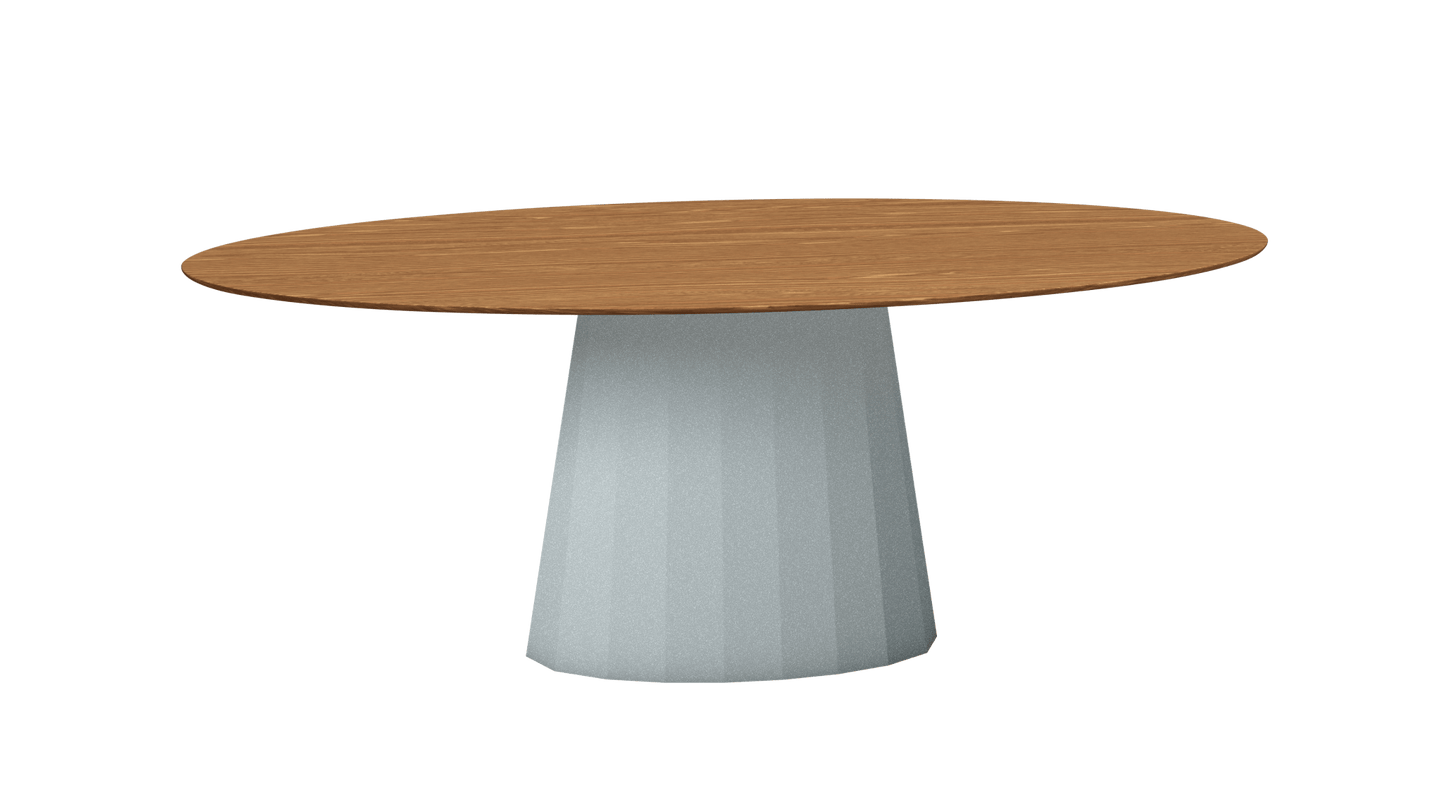 Table ovale en bois et pied conique en métal Ankara - MATIERE GRISE - La Maison MilanaiseANKARABOISOVALE75Nuage 002200cmx100cmxH75.6cm