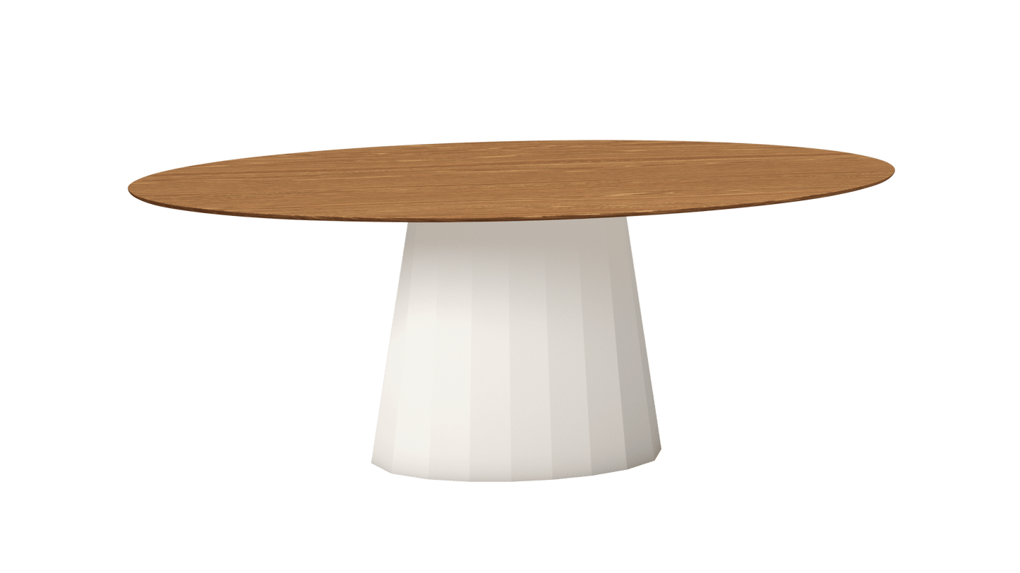Table ovale en bois et pied conique en métal Ankara - MATIERE GRISE - La Maison MilanaiseANKARABOISOVALE25Craie 023200cmx100cmxH75.6cm