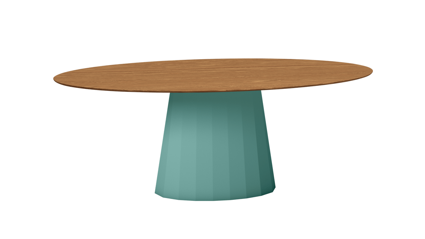 Table ovale en bois et pied conique en métal Ankara - MATIERE GRISE - La Maison MilanaiseANKARABOISOVALE49Celadon 006200cmx100cmxH75.6cm